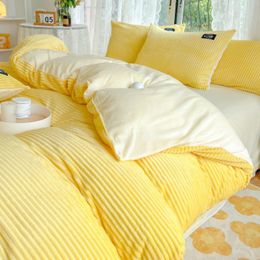 Class A Solid Coral Duvet Cover Velvet Thick Warm Flannel Quilt Cover Twin Queen King Duvet Cover For Household Home Decorations