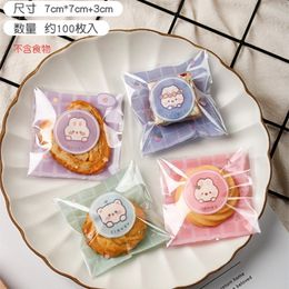 100pcs/lot 7*7cm New INS Style Cake Gift OPP Bags Plastic Candy Cookies Biscuits Packaging Bags Wedding Party Supplies