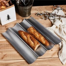 2/3/4pcs Non-Stick Bread Pans Baking utensils Tray Pastry Tools Loaf Baguette Mold Loaves Baking Tray Baguette Pan Bakeware WF13