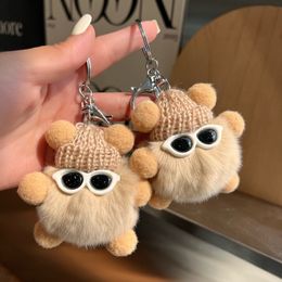 Cute Little Furry Ball Key Chain Cartoon Pendant Charm for Bag Backpack Plush Keychain Kids Girls Gifts