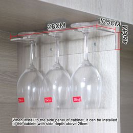 Home Kitchen Wall Mount 3 Slot Acrylic Wine Glass Hanging Rack Cup Holder Shelf