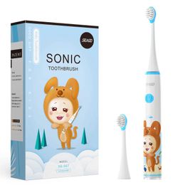 Toothbrush Seago SK3 Kids Sonic Electric Toothbrush Rechargeable Soft Tongue Cleaner Smart Timer 3-12years Q240528