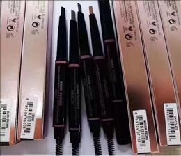 Makeup Eyebrow Pencil Enhancers Cutting Automatically Spiral Skinny Brow Pencil Gold Double Ended with Eyebrow Brush9303756