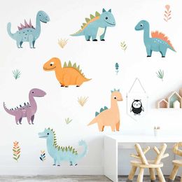 Wall Decor Cute Cartoon Dinosaur DIY Wall Stickers for Nursery Kids Baby Room Cabinet Window Door Decor Removable Decals PVC Mural Posters d240528