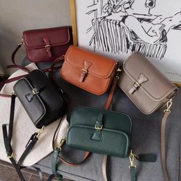 Bag 2024 The Style Fashion And Vintage Genuine Cow Leather Women One Shoulder Crossbody Bag22 Cm 5color