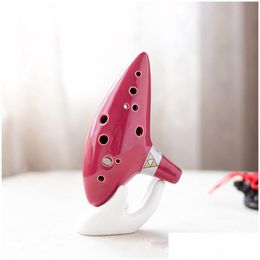 Party Favor 12 Holes Ocarina Ceramic Alto C With Song Book Display Stand Drop Delivery Home Garden Festive Supplies Event Dhiza