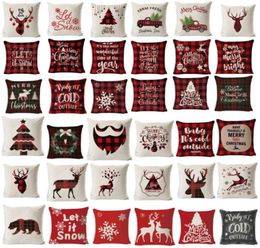 Christmas Pillow Cover Living room Decorative Pillows Christmas Cushion Cover Couch Plaid Pillow Chair Cushion Cover 45X45cm9980798