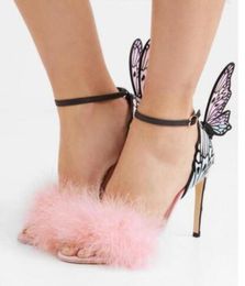 Sophia Webster Pink sandals Wedding Party Shoes 10 cm Butterfly wings Heels dress ankle strap High4985259
