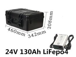 24V 130Ah LiFepo4 battery pack with pack for Yacht boat solar system energy storage system Marine battery power supply+charger