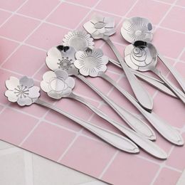 Spoons 8 Pcs/Package Ice Cream Toddler Stainless Steel Eat Learning Scoops Flower