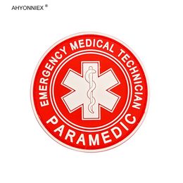 1PC PVC Star Of Life America Rescue PARA Medical Soldier Patch Tactical Military Sew On Flag Stickers Jeans Clothes Bags