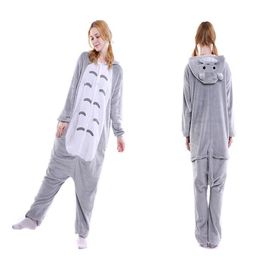 Totoro Pajama caroset Onesies Unisex Animal Cartoon Pajama Set Women Men Cosplay Costume Totoro Chinchilla Onesie Sleepwear 222q