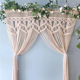 Tapestries Large Macrame Curtain Tapestry Hand-Woven Wedding Background Bohemia Door Window Boho Living Room Decoration