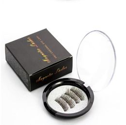 Magnetic eyelashes with 3 magnets handmade 3D magnetic lashes natural false eyelashes magnet lashes with gift box24P34007150