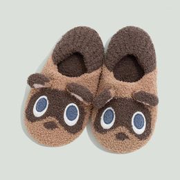 Party Favor Raccoon Plush Slippers Tom Nooks Shoes Animals Crossinged Kawaii Cute Game Soft Indoor Winter Warm Home Gift