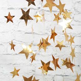 Banners Streamers Confetti 4M Bright Gold Silver Paper Garland Star String Banners Wedding Banner For Party Home Wall Hanging Decoration baby shower favors d240528