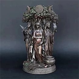 Goddess Sculpture Home Decor Ornament Miniatures Craft Resin Art Greek Statue Figurine Ancient Religious Hecate 240528