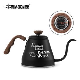 MHW-3BOMBER Pour Over Coffee Kettle Classic Gooseneck Kettle with Thermometer Premium Coffee Maker Tea Pot Travel Camping Tools 240528