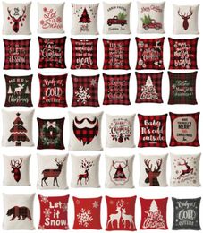 Christmas Pillow Cover Living room Decorative Pillows Christmas Cushion Cover Couch Plaid Pillow Chair Cushion Cover 45X45cm6375280