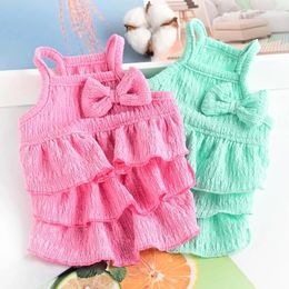 Dog Apparel Small Pet Dogs Tutu Dress Summer Cat Clothes Skirt Candy Colour Yorkie Pomeranian Maltese Poodle Puppy Clothing Costume