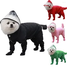 Dog Apparel Fashion Four-legged All-inclusive Jumpsuit Raincoat Waterproof Clothing Small Cat Rain Coat Pet Clothes Raining