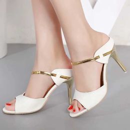Dress Shoes Summer Women Pumps Small Heels Wedding Gold Silver Stiletto High Peep Toe Heel Sandals Ladies H240527 DR37