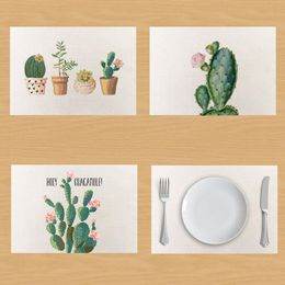Tropical Plants Cactus Table Napkin Cactus Linen Napkins Tea Towel Coaster Placemat Table Mat for table