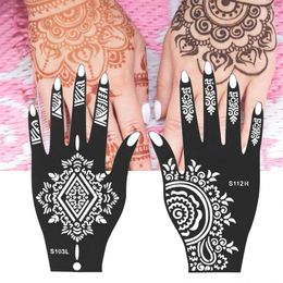 Women India Henna Temporary Tattoo Stencil Kit Man Hand Body Art Decal Decor