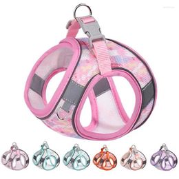 Dog Collars Breathable Air Mesh Cat Chest Harness Vest Collar Small Medium Pet Leash Rope Necklace Chian Charms Supplies Accessories