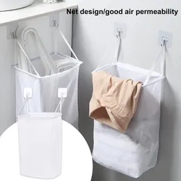 Laundry Bags Useful With Lanyard Basket Breathable Fabric Dirty Clothing Storage Bag Mesh Hamper Multipurpose
