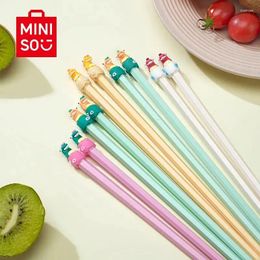 Chopsticks Miniso Cartoon Alloy Set - Adorable Design For Kids & Adults One Pair Each Ideal Home Use Cross-border Se
