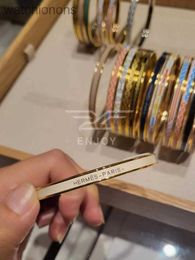 Luxury fine hremms designer bracelet women high quality branded logo Enamel Plated Rose Gold Bracelet Size with brand logo box