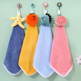 Towel 1 Pcs Cute Coral Fleece Hand Towels Super Thick Children's Cartoon Animal Absorbent Handkerchief For Bathroom Kitchen
