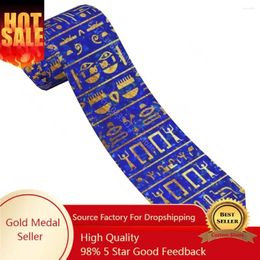 Bow Ties Gold Hieroglyphics Neckties Unisex Polyester 8 Cm Egyptian Neck Tie For Men Casual Narrow Suits Accessories Business
