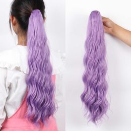 Wig womens long hair ponytail long curly hair small grab clip synthetic fiber wig high ponytail braid