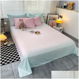 Bedding Sets Korean Style Set Four-Piece Gradient Colour Sheet Pillowcase Duvet Er Twin Fl Queen King Super Size Drop Delivery Home Gar Dhzln