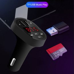 JINSERTA Car Mp3 Player TF 32G U Disk Music Play 2 Ports of USB Charger Hands free In Car Bluetooth 5.0 FM Transmitter modulator