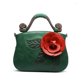 Shoulder Bags YourSeason Ladies Vintage Leather Flower Elegant Handbag Casual Tote Large Capacity Women 2024