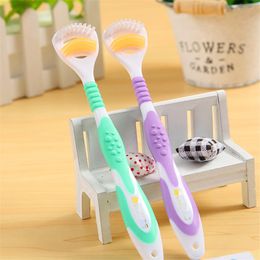 Dual Side Dental Care Cleaner Brush Scraper Oral Tongue Clean Breath Health Tool For Adults Multi Color Clean Tongue Tools