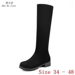 Boots Spring Autumn Women Knee High Flat Woman Thigh Long Botas Plus Size 34 - 40 41 42 43 44 45 46 47 48