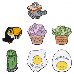 Brooches TOU CAN DO IT Enamel Pins Cartoon Egg Bag Lapel Button Badges Cute Animal Plant Jewellery Gift For Kids Friends