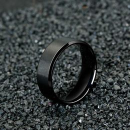 Couple Rings Classic Ring Stainless Steel Ring Engagement Wedding Ring Mens Anniversary Commemorative Simple Silver Black 6/8MM S2452801
