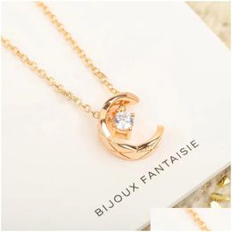 Pendant Necklaces S925 Sier 18K Gold Diamond Designer Necklace For Women Luxury Brand Shing Crystal Stone Short Choker Top Grade Jewel Ot7Sg