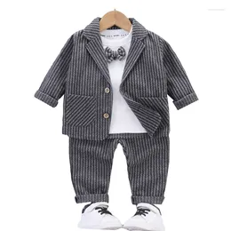 Clothing Sets Set Spring Autumn Korean Edition 0-6 Year Old Boys Western Style Clothes Jacket T-shirt Long Pants Fashion Child Wear
