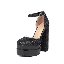 Sandals Summer High Heels Shoes Platform Hollow Gladiator Square Toe Elegent Zapatos Mujer Brand Design Bling Chaussures Femme