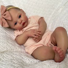 NPK 18inch Reborn Baby Doll Meadow Soft Body 100 handmade 3D Skin with Visbile Veins Collectible Art Christmas Gift 240528