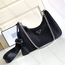 10A Top Tier Quality Luxuries Designers Nylon Hobo Bag Womens Small Handbag Quilted Zipper 2 piece Pouch Bag Coin Purse Crossbody Black 278v