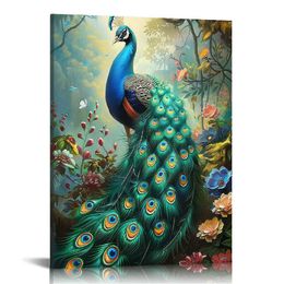Peacock Printed Canvas Wall Art, Perfect for Home Decor, Gifts & Keepsakes, Ready To Hang