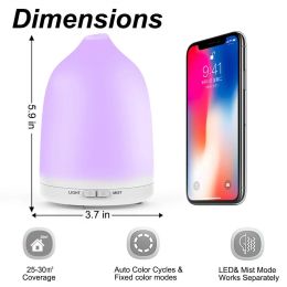 Aroma Diffuser 120ml Humidifier Ultrasonic Nebulizer Aromatherapy Essential Oils 7 Colours LED for Residential Office Yoga Room
