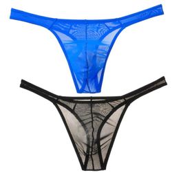 Sexy Bikini Mesh Underwear Transparent SeeThrough Mens Thongs GStrings Fashion Male Thong Underwear Underpants Men Gay Panties2858558
